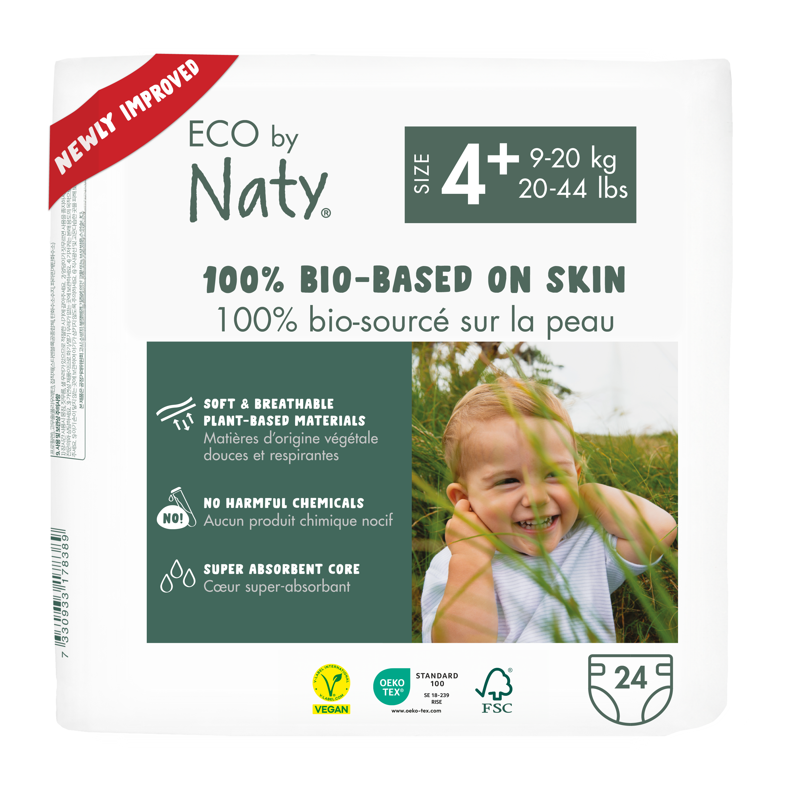 24 x Eco Diapers (Size 4+), , large, Eco by Naty